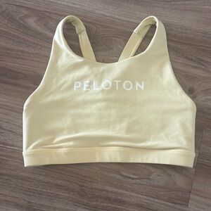 Peloton Pale Yellow High-Neck‎ Performance Sports Bra